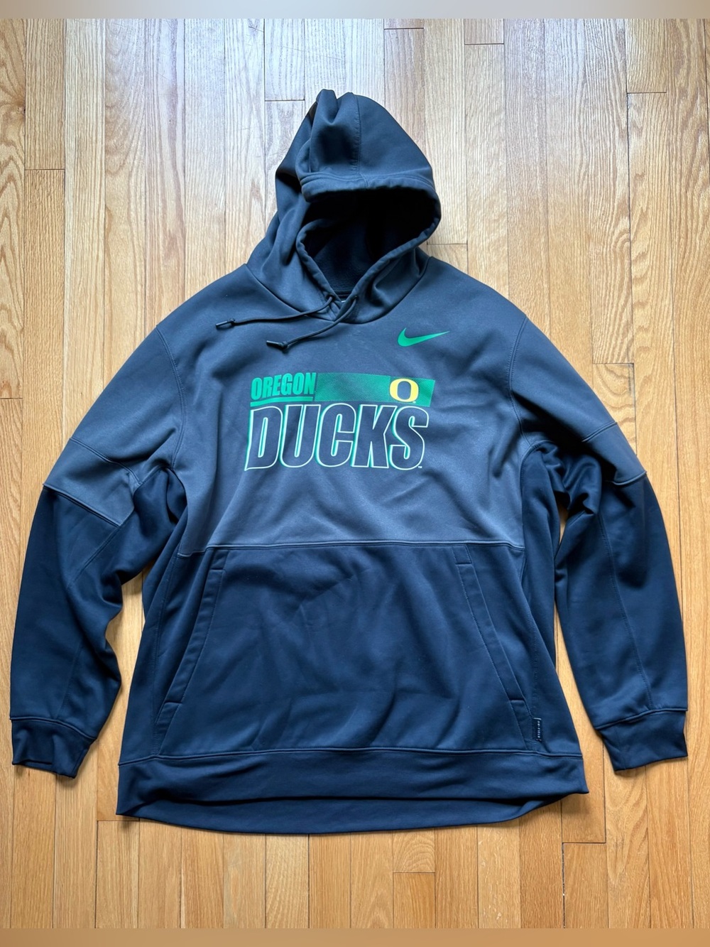 Oregon Duck Nike Dri-Fit Men’s Hoodie Sweatshirt 2XL Black Gray